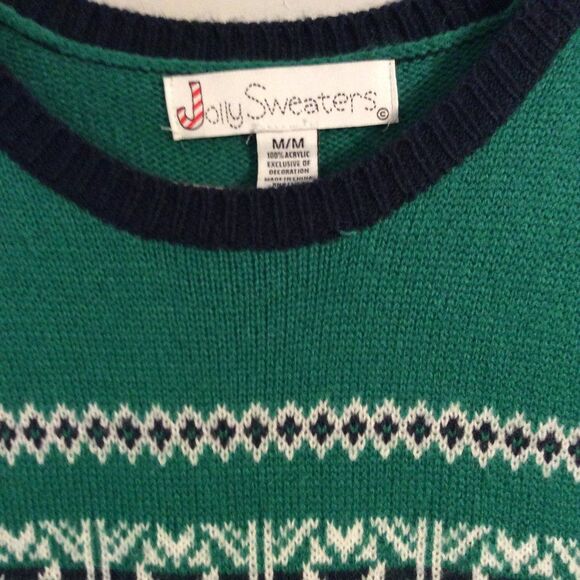 Ugly Christmas Sweater Angry Unicorn Medium M green Jolly stretch - Picture 4 of 5